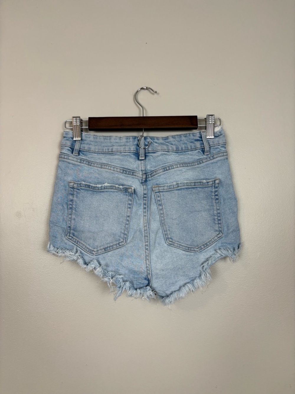 Zara Shorts Womens 6 Cut Of Distressed Denim In Blue Western Festival Summer - Picture 4 of 7
